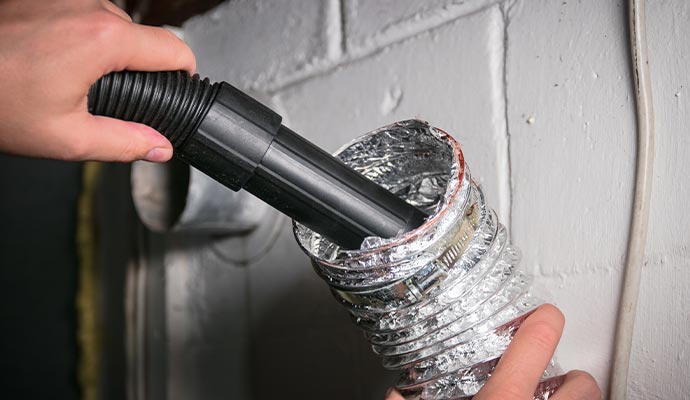 Cleaning of aluminum dryer vent for safety and efficiency