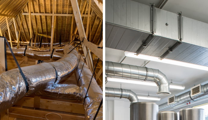 collage of different type Air Ducts