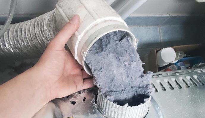 a dirty dryer vent pipe