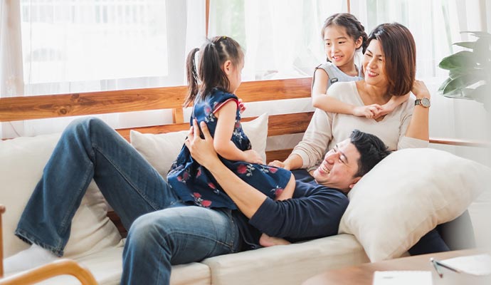 happy family enjoying indoor air quality