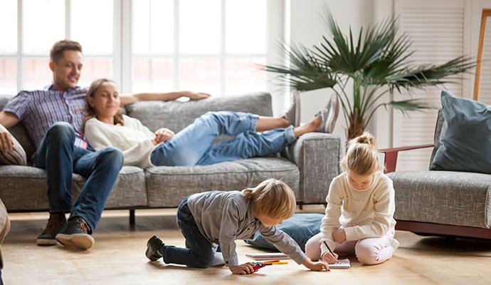 happy family enjoying indoor air quality