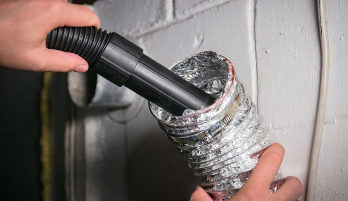 Air duct cleaning using vacuum cleaner