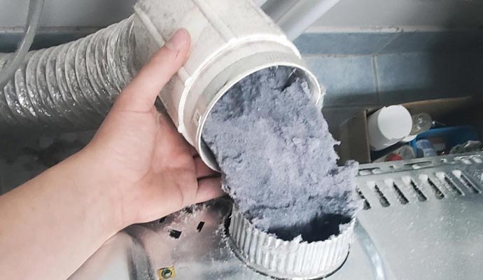 a very dirty dryer vent